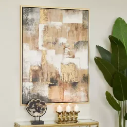 Abstract Gold Framed Canvas Art Print