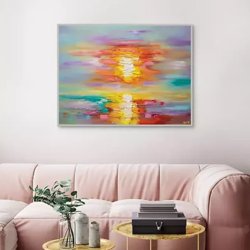 Abstract Sunrise Framed Canvas Art Print