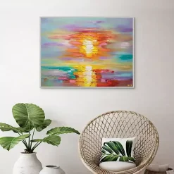 Abstract Sunrise Framed Canvas Art Print