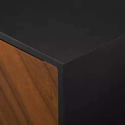 Acorn and Black Chevron Door TV Stand