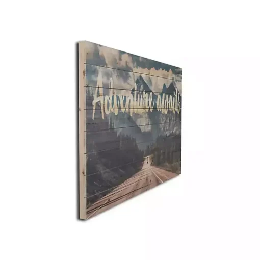 Adventure Awaits Wood Art Print