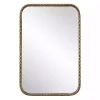 Aged Bronze Hammered Metal Wall Mirror