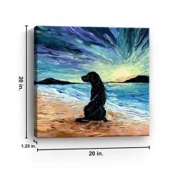 Aja Trier Black Lab Beach Days Canvas Art Print