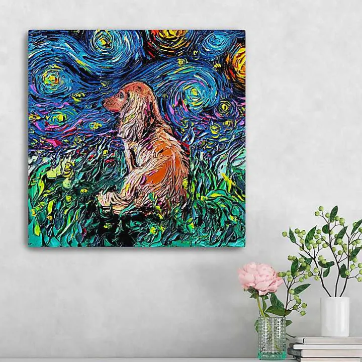 Aja Trier Dachshund III Starry Night Canvas Print