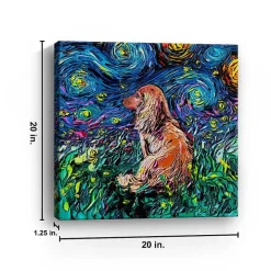 Aja Trier Dachshund III Starry Night Canvas Print