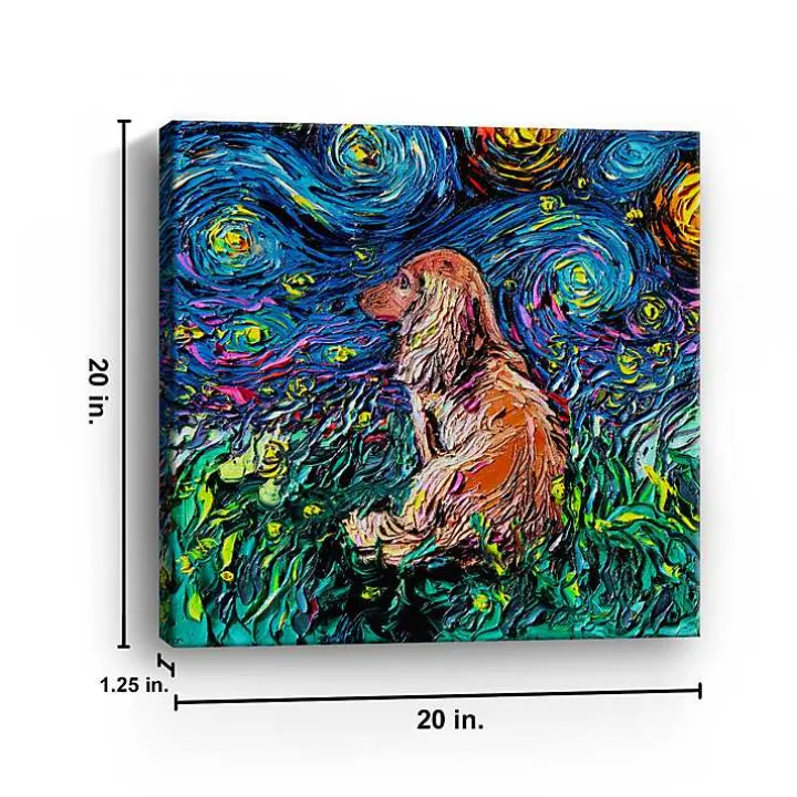 Aja Trier Dachshund III Starry Night Canvas Print