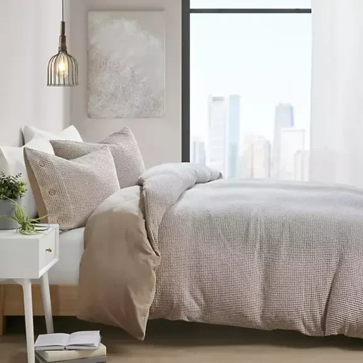 Alaya Tan 4-pc. California King Waffle Duvet Set