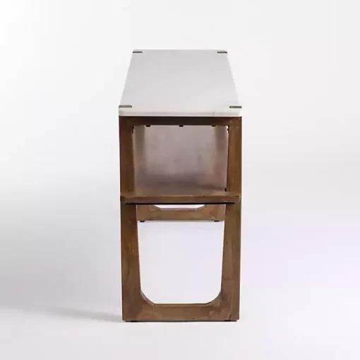 Allen Wood and Marble Console Table