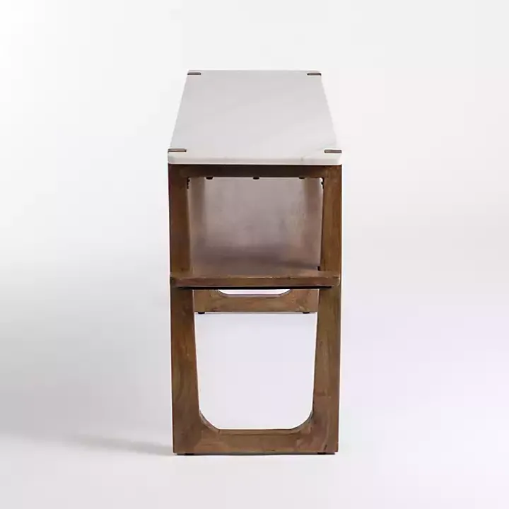 Allen Wood and Marble Console Table