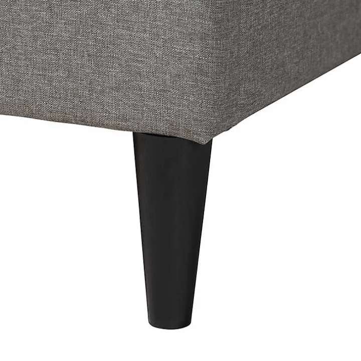 Amala Gray Button Tufted Queen Bed Frame
