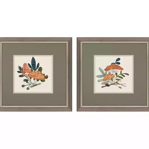 Amanita Mushroom Framed Art Prints, Set of 2