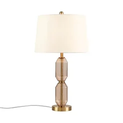 Amber Faceted Glass Table Lamp