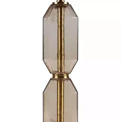 Amber Faceted Glass Table Lamp