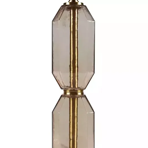 Amber Faceted Glass Table Lamp