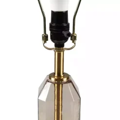 Amber Faceted Glass Table Lamp