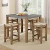 Amber Wood and Faux Concrete Dining Table
