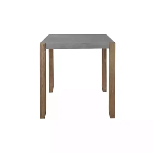 Amber Wood and Faux Concrete Dining Table