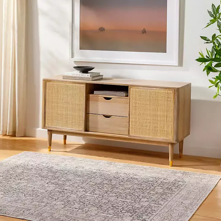 Amelie Black Traditional Washable Area Rug, 6x9