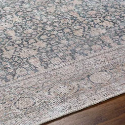 Amelie Black Traditional Washable Area Rug, 6x9