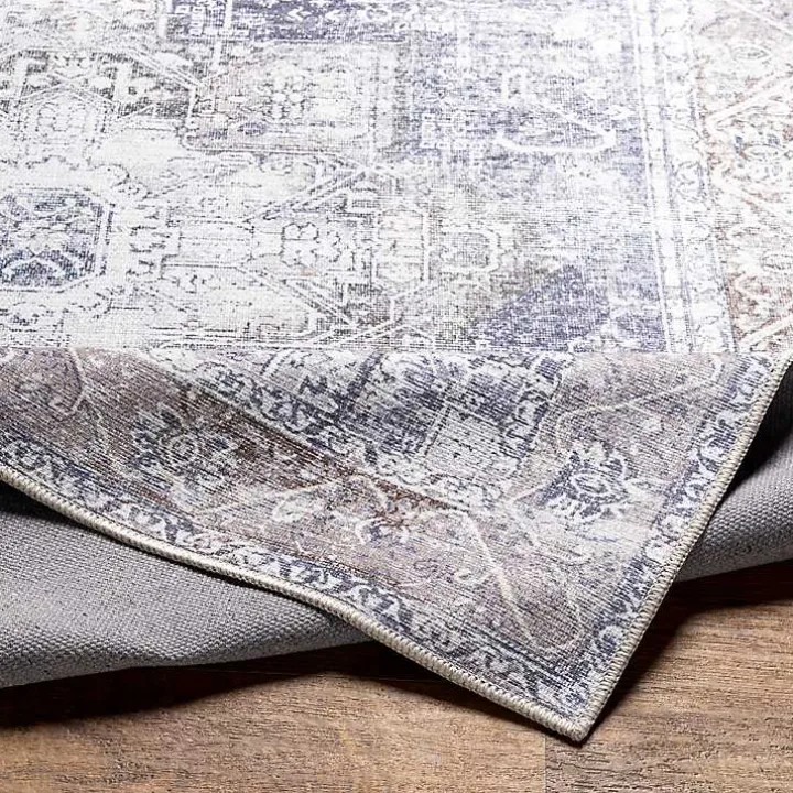 Amelie Navy Blue Classic Washable Area Rug, 6x9