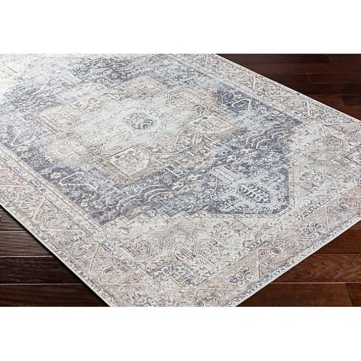 Amelie Navy Blue Classic Washable Area Rug, 6x9