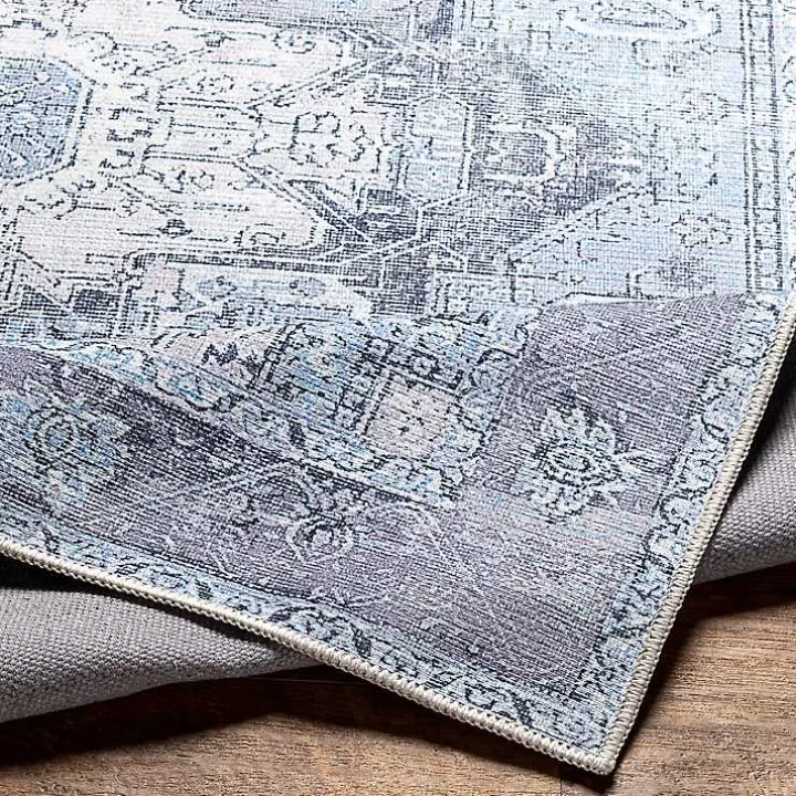 Amelie Silver Blue Classic Washable Area Rug, 7x10