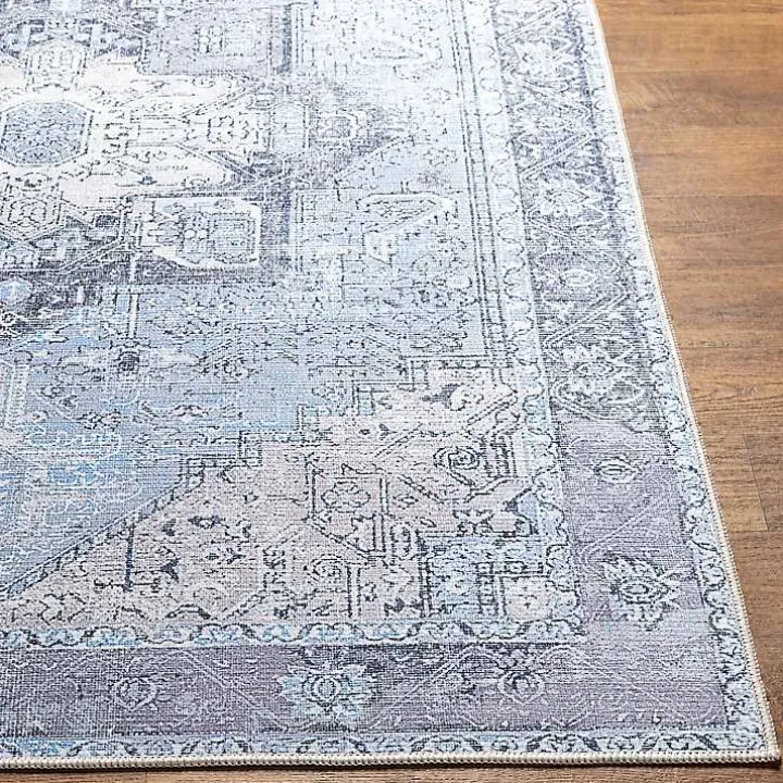 Amelie Silver Blue Classic Washable Area Rug, 7x10