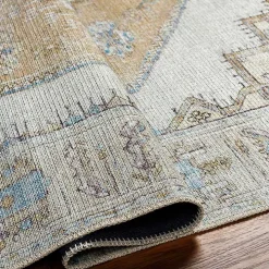 Amelie Yellow Traditional Washable Area Rug, 8x12