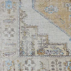 Amelie Yellow Traditional Washable Area Rug, 8x12