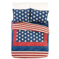 Americana Patch 3-pc. Full/Queen Quilt Set