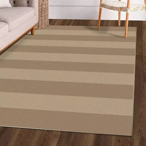 Anika Natural Striped Washable Area Rug, 5x7