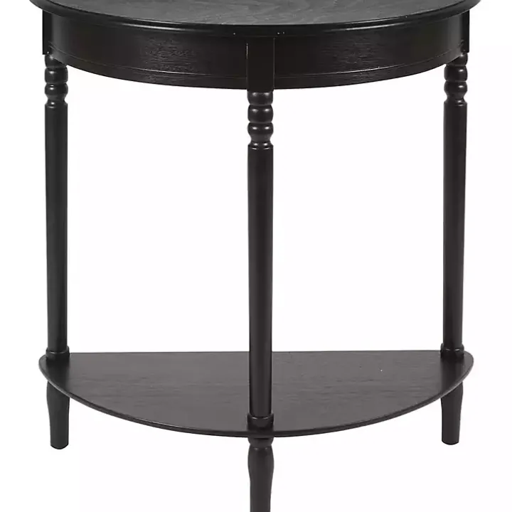 Antique Black Half Round Console Table