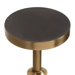 Antique Brass and White Marble Adjustable Table