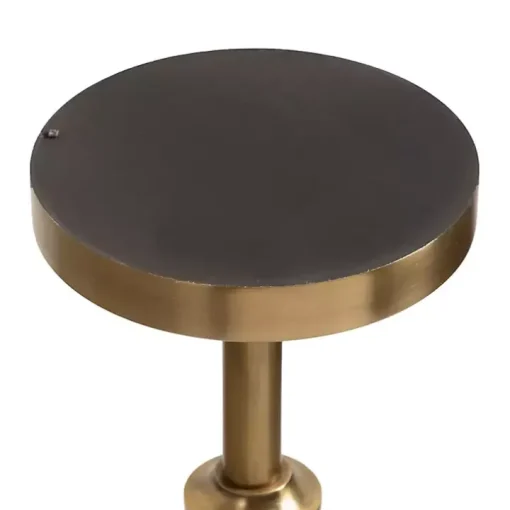 Antique Brass and White Marble Adjustable Table