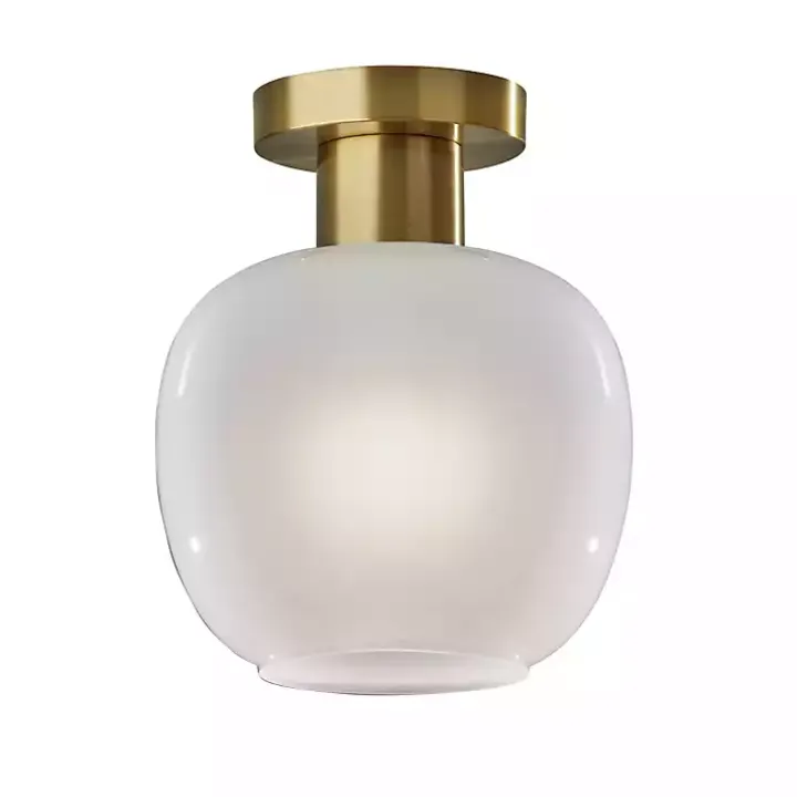 Antique Brass Magnolia Flush Mount Light