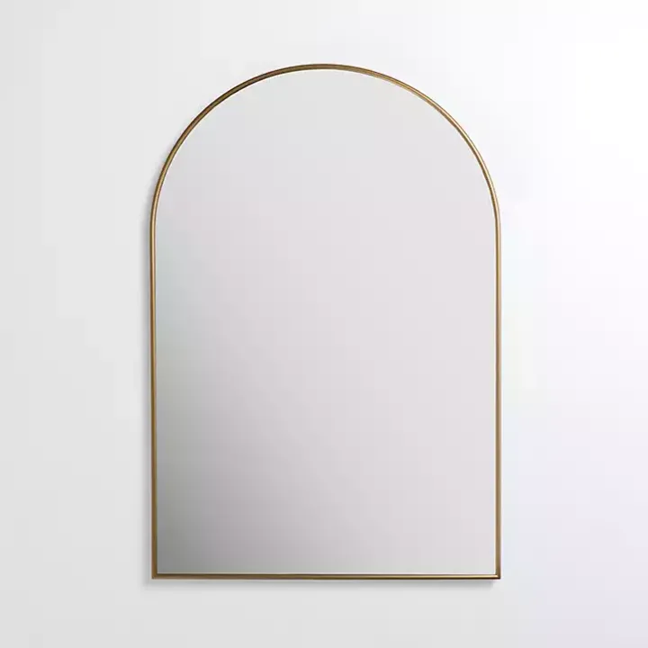 Antique Brass Nouveau Linear Arch Mirror