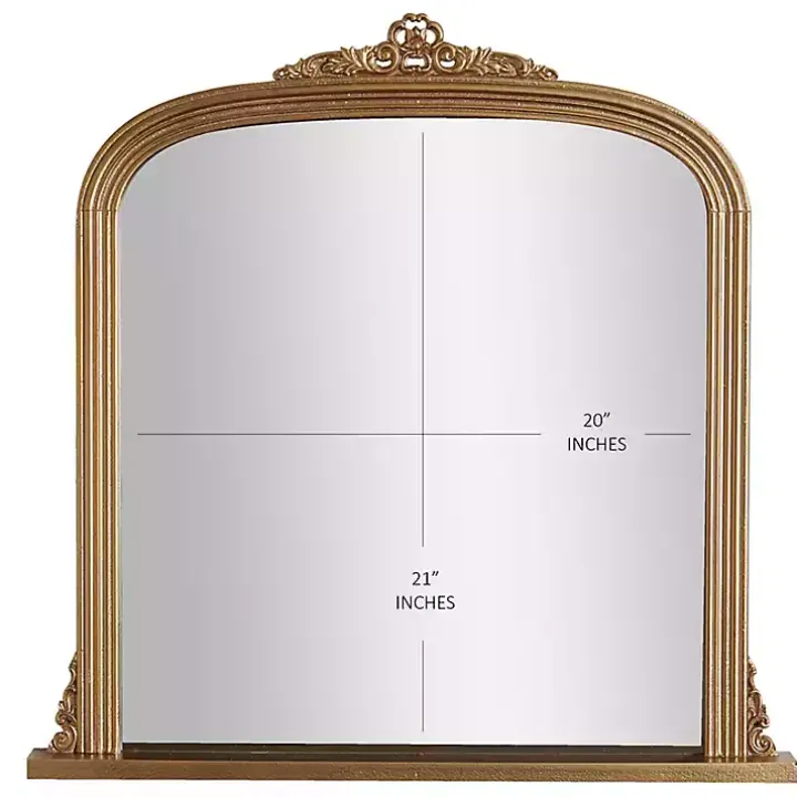 Antique Brass Ornate Filigree Mirror