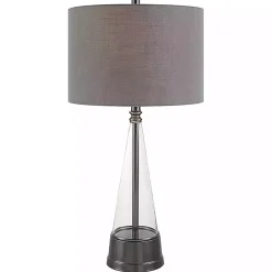 Antique Dark Nickel Cone Base Table Lamp