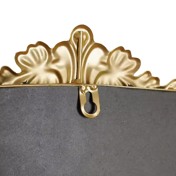 Antique Gold Metal Baroque Arch Wall Mirror