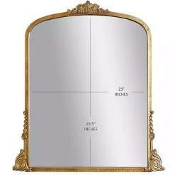 Antique Gold Metal Baroque Arch Wall Mirror