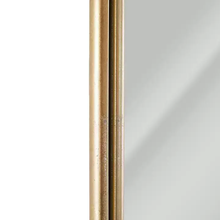 Antique Gold Metal Ornate Arch Wall Mirror