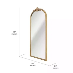 Antique Gold Metal Ornate Arch Wall Mirror