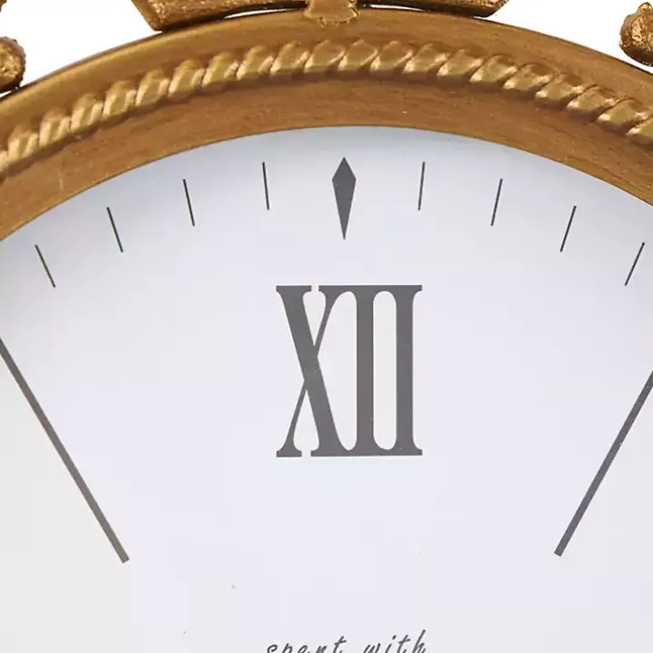 Antique Gold Metal Scroll Wall Clock