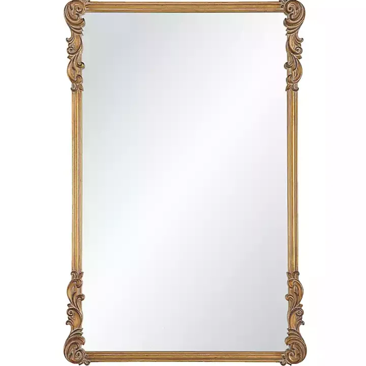 Antique Gold Vintage Rectangular Wall Mirror
