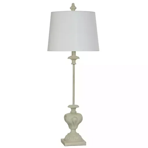 Antique Ivory Cast Buffet Lamp