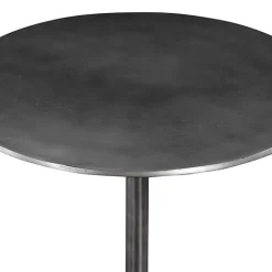 Antique Nickel Round Tripod Accent Table