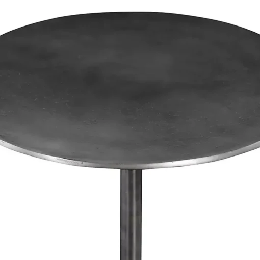 Antique Nickel Round Tripod Accent Table
