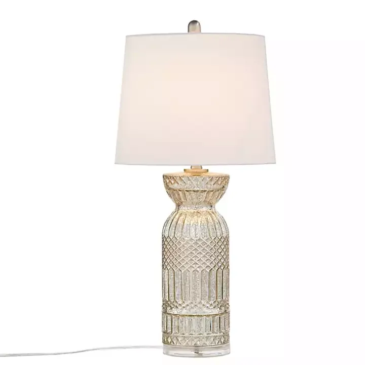 Antique Silver Textured Glass Luxuria Table Lamp