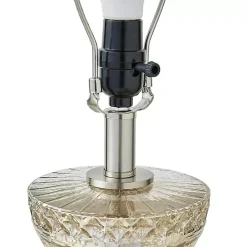Antique Silver Textured Glass Luxuria Table Lamp