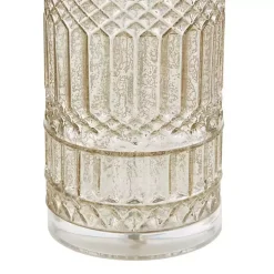 Antique Silver Textured Glass Luxuria Table Lamp
